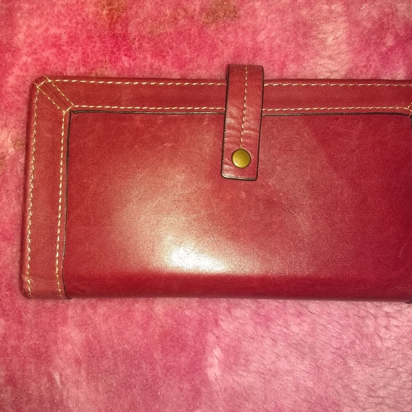 Fossil Leather Wallet Rustic Red - Picture 6 of 8